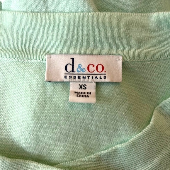 D & Co. Sweater Womens Extra Small Green Cardigan Old Money Grannycore - Picture 9 of 10